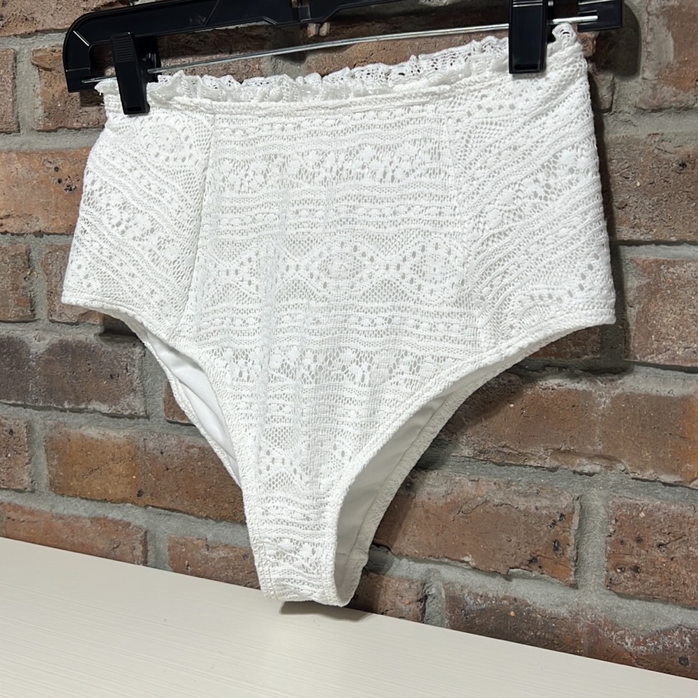 ASOS High Waist Bikini Bottoms White Sz 6